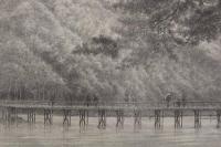 ６　5　渡月の橋か？　出版者・出版年不明　石版刷約35×47㎝