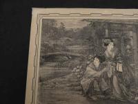 5　5　牛若丸三略之巻ヲ得ルノ図　石版刷　約34×44㎝