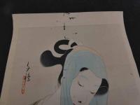 ６　5　真作　木谷千種画　大近松全集より心中宵庚甲のお千代　木版彩色刷約４４×28.5㎝