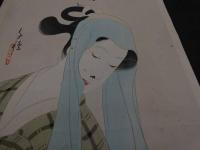 ６　5　真作　木谷千種画　大近松全集より心中宵庚甲のお千代　木版彩色刷約４４×28.5㎝