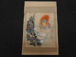 ６　5　真作　管盾彦画　大近松全集より　蝉丸の蝉丸　彫刻・山岸主計　手擦・西村熊吉　木版彩色刷約４６×２８．５㎝