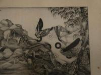 ６　5　加藤清正虎狩之図　石版　約３６×４８㎝　