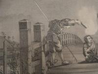 ６　5　秀吉幼時矢矧橋於蜂須賀逢図　石版　約36.5×49㎝　