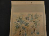 ６　5　真作　富田渓仙画　大近松全集より　一心五戒魂の文覚　彫刻・山岸主計　手擦・西村熊吉　木版彩色色刷　４５×２８㎝　