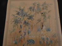 ６　5　真作　富田渓仙画　大近松全集より　一心五戒魂の文覚　彫刻・山岸主計　手擦・西村熊吉　木版彩色色刷　４５×２８㎝　