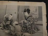 ６　5　姉妹家庭教訓之図　石版　約３４×４５㎝