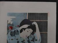 5　5　美人化粧之図　小林鉄次郎　石版色刷　約49.5×38㎝