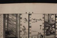 5　5　紫式部幼少の時学文？好む図　石版刷　約38×48㎝