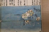 4 5　増訂伊豆七島全図　東条琴台　江戸末期頃刊　木版彩色刷約75ｘ103cm