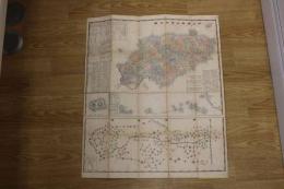 5　5　伊豆国輿地実測全図　銅版色刷　約66×56.5㎝