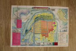 5　5　改正新版大坂明細全図　銅版彩色刷　約50×71㎝