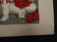 5　5　愛児力競　石版色刷　約37×47.5㎝