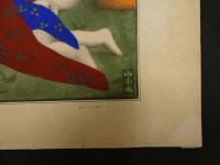 5　5　愛嬌競　石版色刷　約37×49㎝