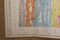 5　5　宇内各国盛衰全図　レイルズ著　永井陽信幹訳　穴山篤太郎　木版彩色刷　約107×49㎝