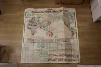 5　重訂万国地図　市川来次郎編輯　山中市兵衛　明治9年　銅版色刷　約91×90㎝
