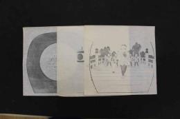 5　5　うちわの下絵　約27×28㎝　3枚