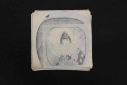 5　5　うちわの下絵　約27×28㎝　13種14枚