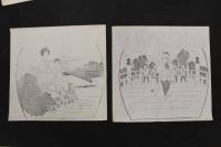 5　5　うちわの下絵　約27×28㎝　13種14枚