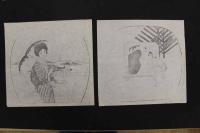 5　5　うちわの下絵　約27×28㎝　13種14枚