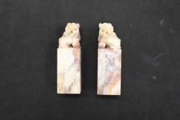 5　5　②石印材　獅子　25×25×80㎜　2個