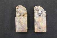 5　5　③石印材　獅子　35×35×81㎜　2個