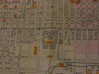 ２　5　京都新地図　明治三十七年三月大訂正　京都市下珠数屋町通　烏丸東へ入南側　旅館　丹羽平七　約54.5×40㎝