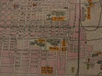 ２　5　京都新地図　明治三十七年三月大訂正　京都市下珠数屋町通　烏丸東へ入南側　旅館　丹羽平七　約54.5×40㎝