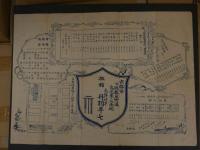 ２　5　京都新地図　明治三十七年三月大訂正　京都市下珠数屋町通　烏丸東へ入南側　旅館　丹羽平七　約54.5×40㎝