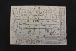 5　5　①京都名所案内図(仮題)　三条通大橋東詰　茶屋久右衛門蔵版　江戸後期頃刊　木版墨刷　約41×28.8㎝