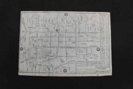 5　5　②京都名所案内図(仮題)　三条通大橋東詰　御宿　茶屋久右衛門　江戸後期頃　木版墨刷　約40×28㎝