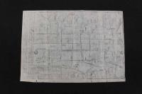 5　5　②京都名所案内図(仮題)　三条通大橋東詰　御宿　茶屋久右衛門　江戸後期頃　木版墨刷　約40×28㎝