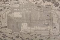 5 3　京都市街明細地図　旅館　京都三條小橋畔　吉岡家　昭和初期　両面印刷　約27×39㎝　古地図　引札　古文書