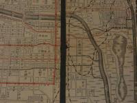 ２ 3　京都市街全図　京都市三条通小橋東入　亀屋旅館　昭和初期　三条小橋亀屋蔵版　約40×27㎝　古地図　引札　古文書