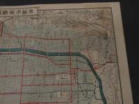 ２　5　京都市街略図　博覧会と京都　名古屋　岡本自転車・自動車製作所　昭和初期　両面印刷　約38×26㎝