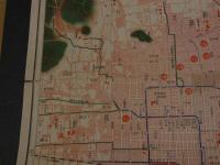 ２　5　京都市街地図　縮尺二万分之一　第三回増築工事落成御披露　法華倶楽部　約54×38㎝