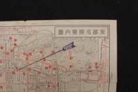 5　5　京都名勝案内図　京都市三条小橋北入　松家旅館　片面印刷　約27×38.5㎝