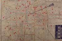 5　5　京都名勝案内図　京都市三条小橋北入　松家旅館　片面印刷　約27×38.5㎝