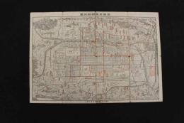 5　5　京都市街明細地図　京都三条通小橋東入　亀屋旅館　昭和初期頃　両面印刷　約27.5×31.5㎝