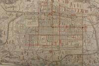 5　5　京都市街明細地図　京都三条通小橋東入　亀屋旅館　昭和初期頃　両面印刷　約27.5×31.5㎝