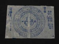 ２　5　京都名所方角之図　江戸後期頃刊　木版藍刷　約17×24.5㎝