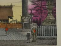 ２　5　神社の図　石版色刷　約27×37㎝