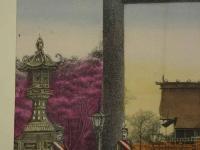 ２　5　神社の図　石版色刷　約27×37㎝