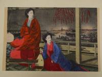 ２　5　花火の図　石版色刷　約27×36㎝