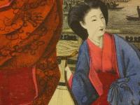 ２　5　花火の図　石版色刷　約27×36㎝