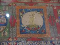 梵字金剛会　曼荼羅　木版手彩色　マット内４３×３７．５cm　一額
