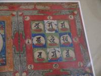 梵字金剛会　曼荼羅　木版手彩色　マット内４３×３７．５cm　一額