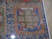 梵字金剛会　曼荼羅　木版手彩色　マット内４３×３７．５cm　一額