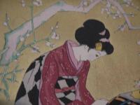 木版画　新額装　マット内１９．５×３０cm　額寸３７×４４×３cm