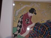 木版画　新額装　マット内１９．５×３０cm　額寸３７×４４×３cm