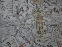 西国巡礼道中図　西国三十三所道中図　５８．５×６６．５cm　木版２色刷り　１枚